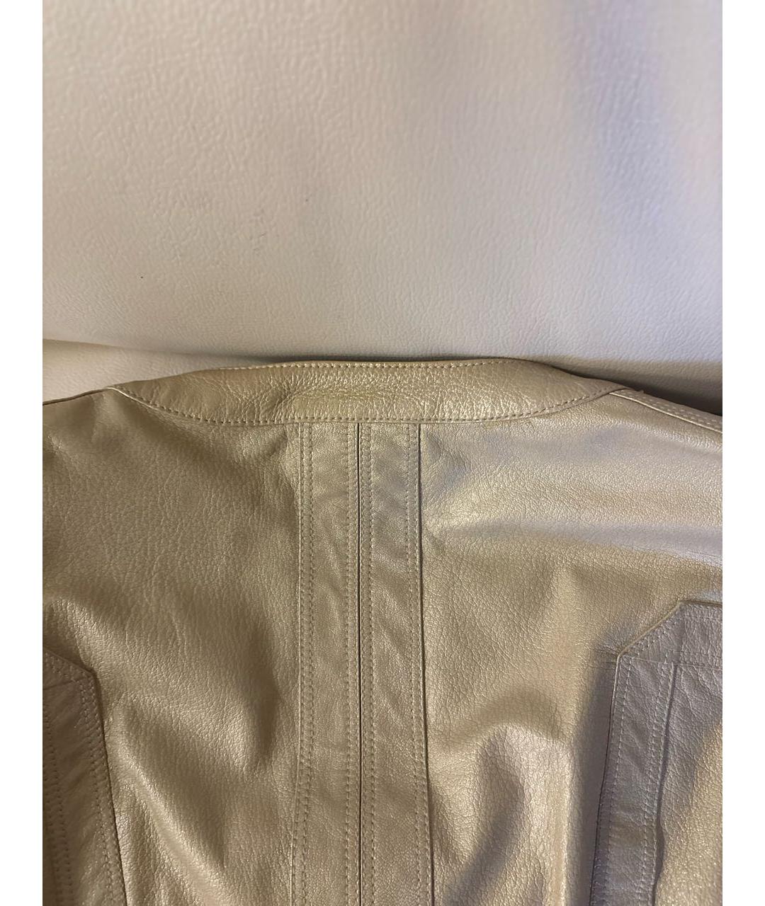 GUCCI Бежевая кожаная куртка, фото 3
