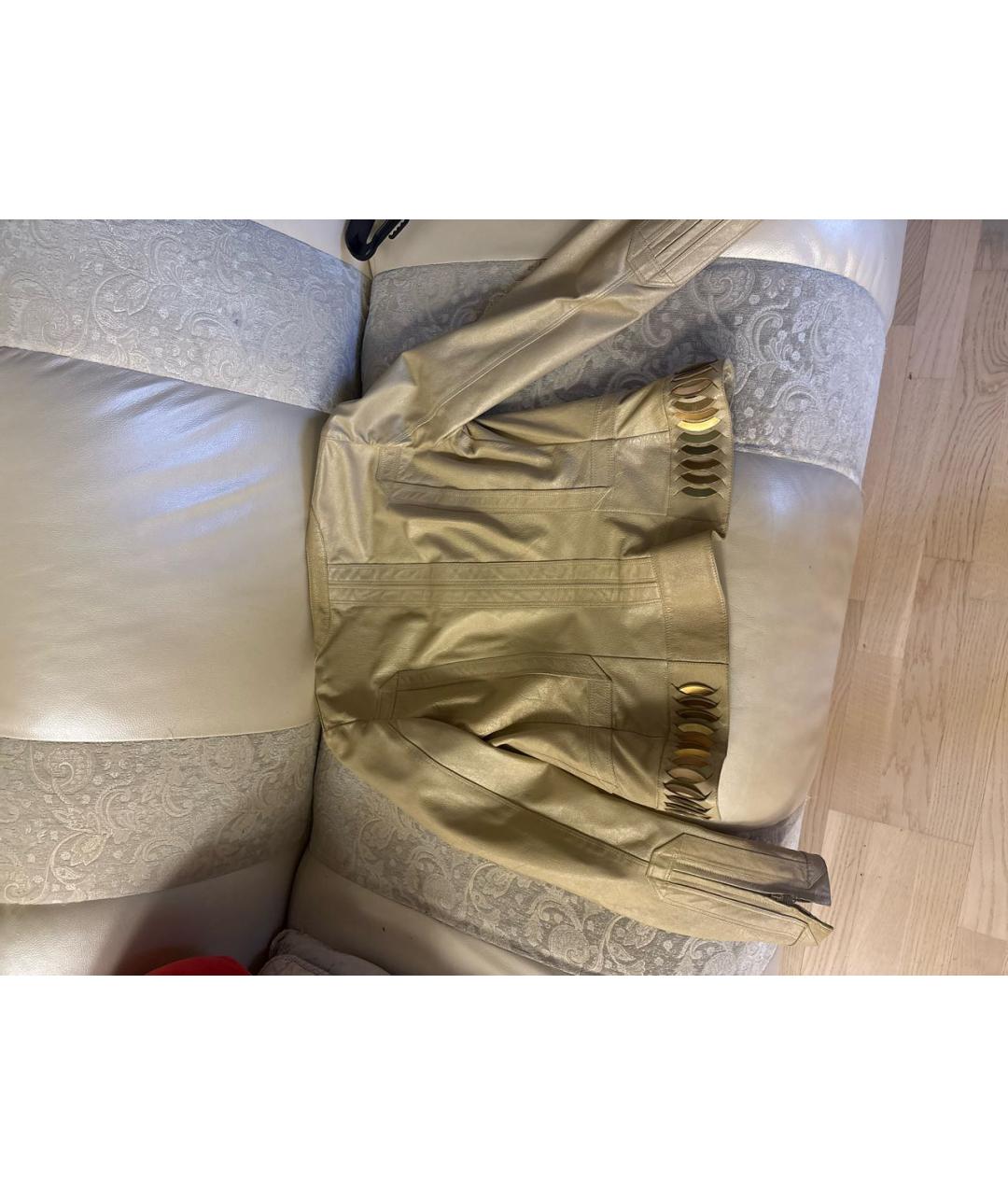 GUCCI Бежевая кожаная куртка, фото 2