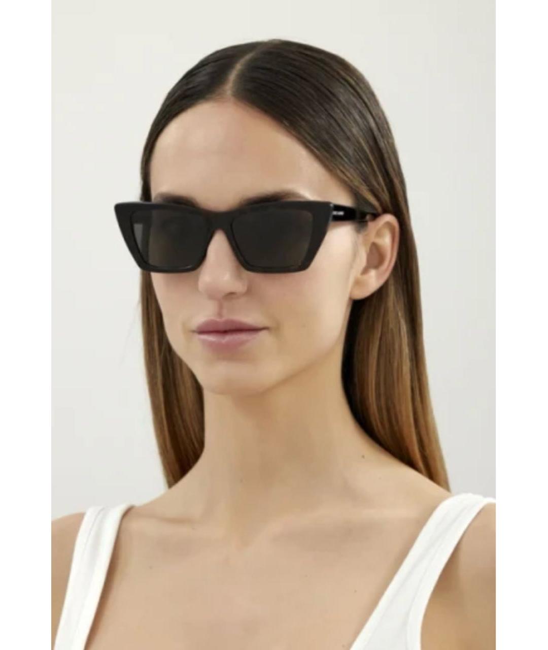 SAINT LAURENT Черные пластиковые солнцезащитные очки, фото 7