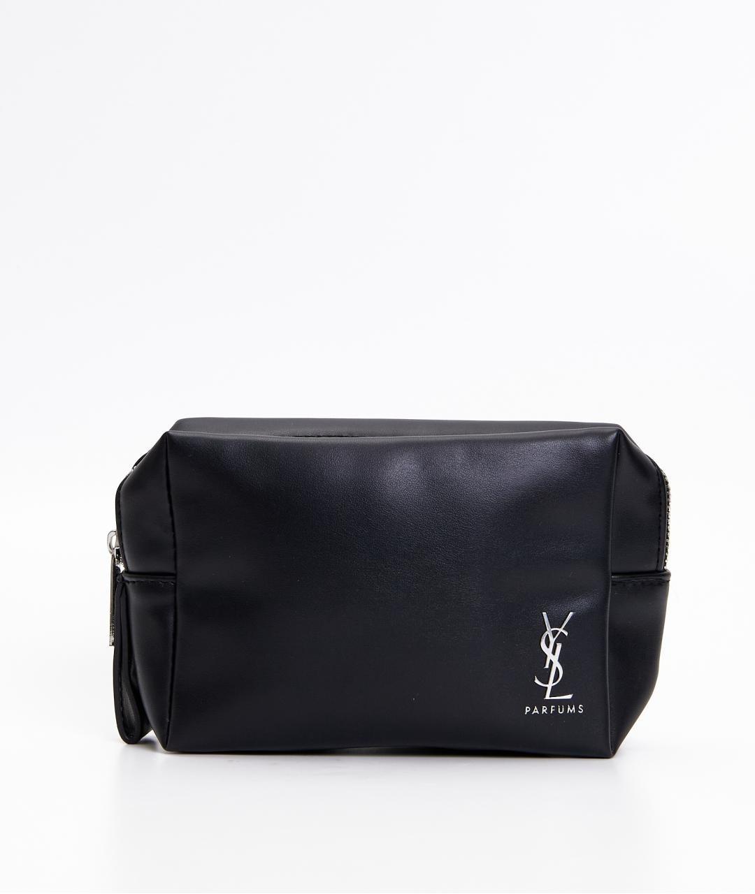 SAINT LAURENT Черная кожаная косметичка, фото 8