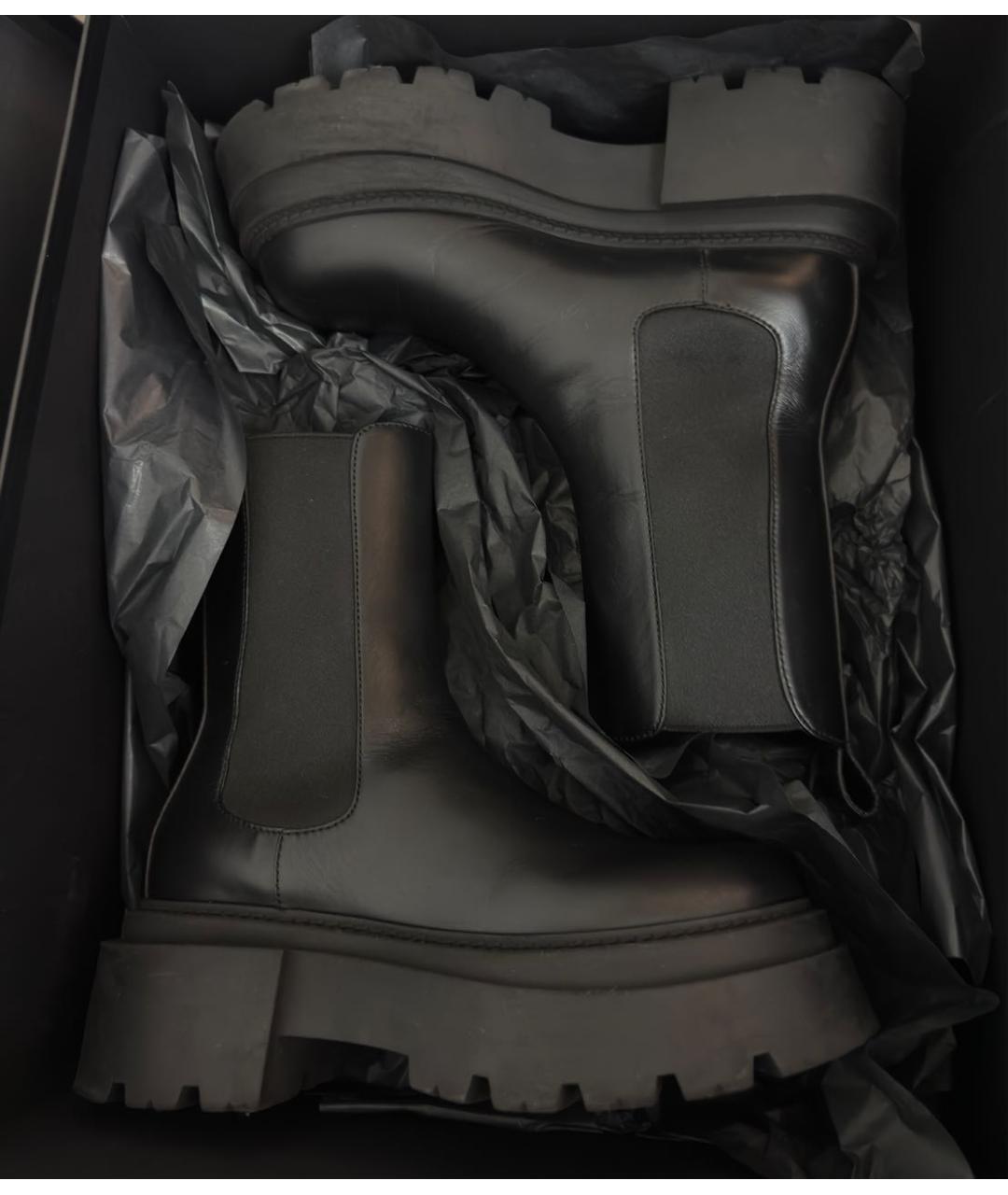 SPORTMAX Черные кожаные полусапоги, фото 7