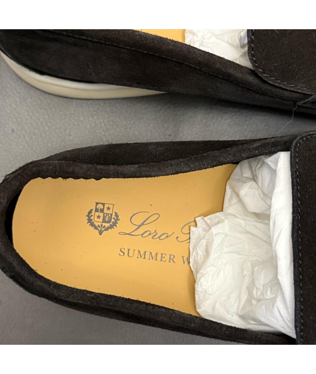 LORO PIANA Черные замшевые лоферы, фото 3