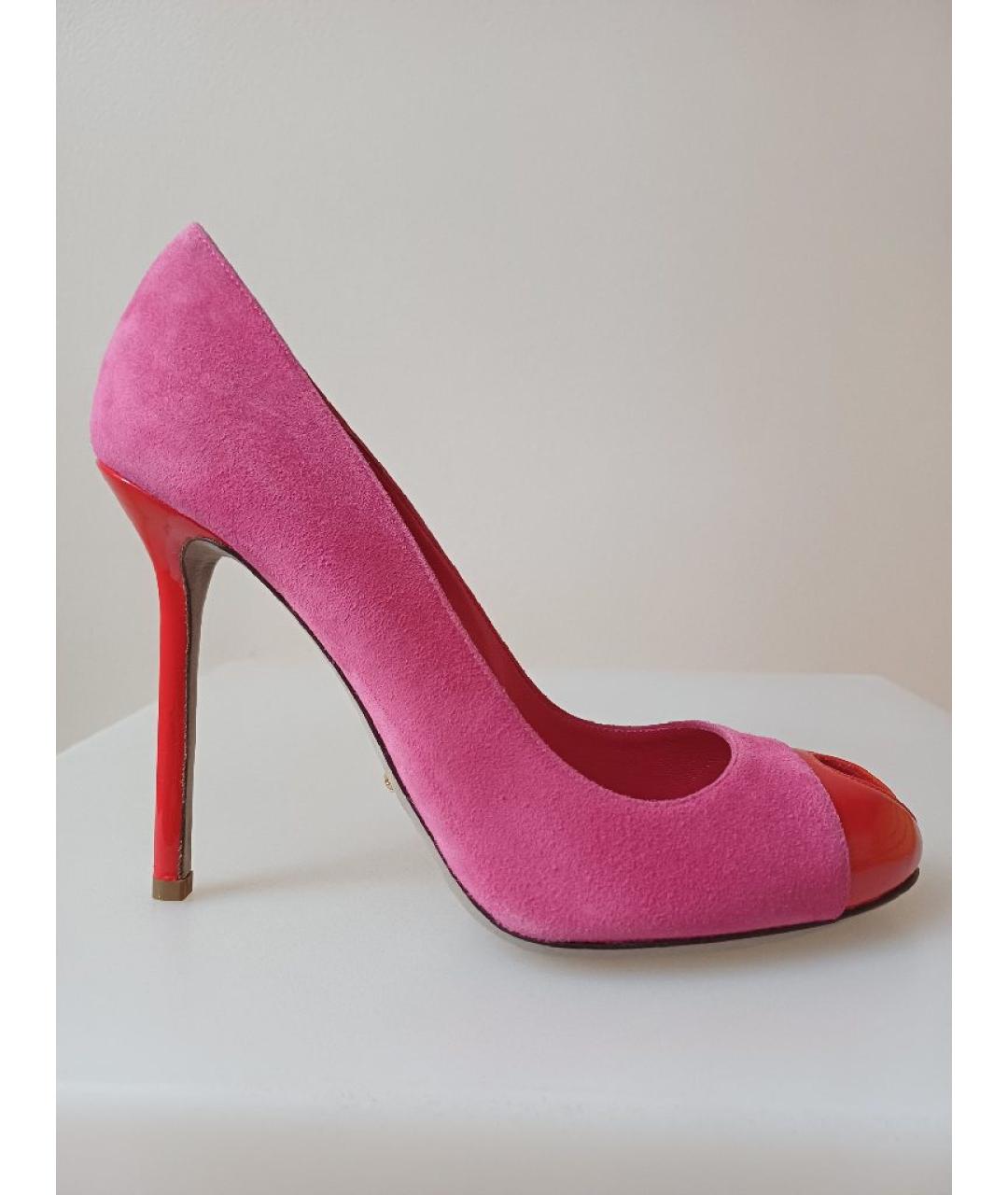 SERGIO ROSSI Розовые замшевые туфли, фото 10