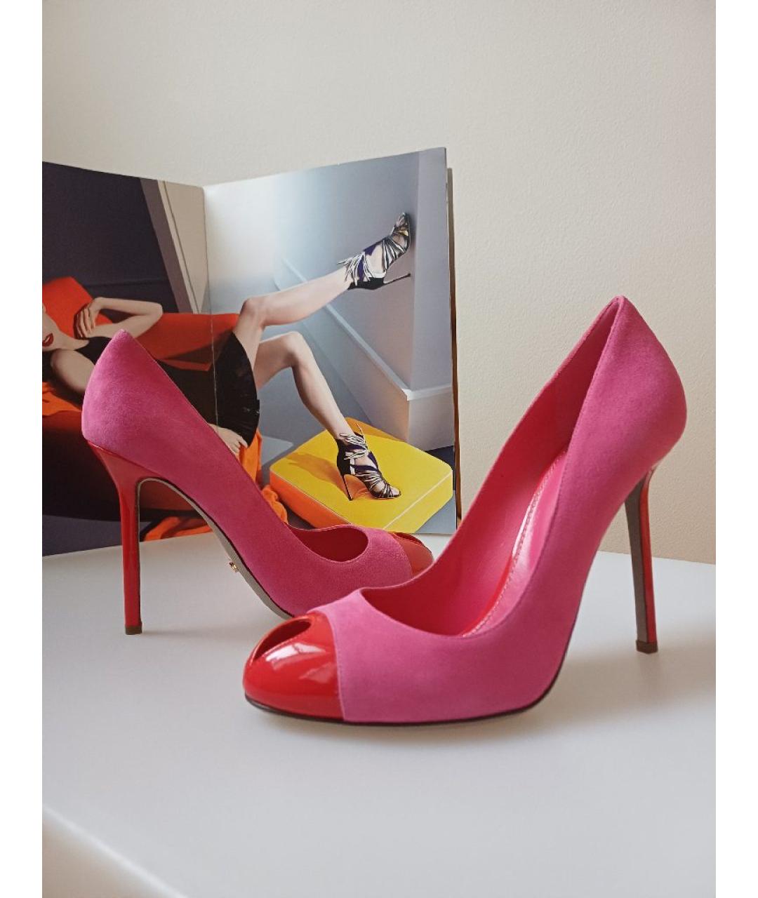 SERGIO ROSSI Розовые замшевые туфли, фото 6