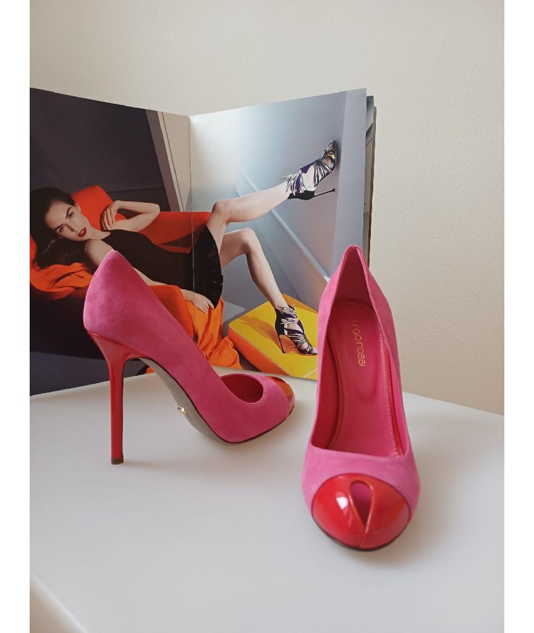 SERGIO ROSSI Розовые замшевые туфли, фото 5