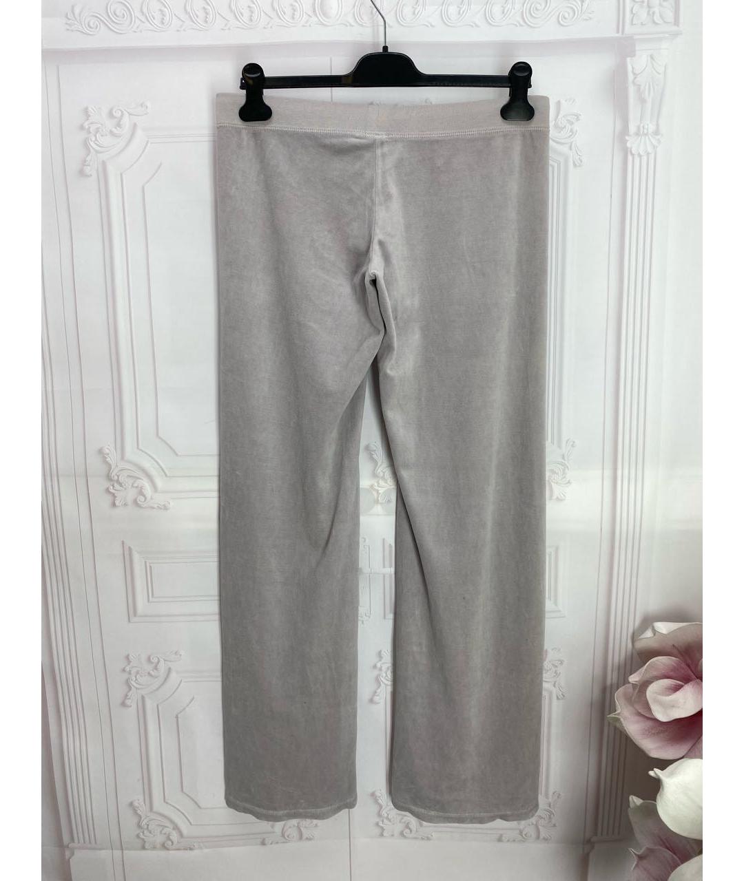 JUICY COUTURE Серые хлопковые прямые брюки, фото 8