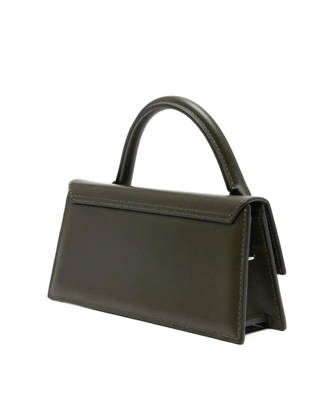 JACQUEMUS Зеленая кожаная сумка через плечо, фото 3