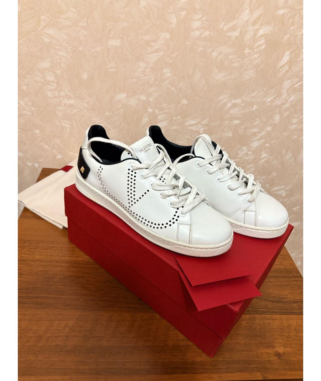 VALENTINO Белые кожаные кеды, фото 3