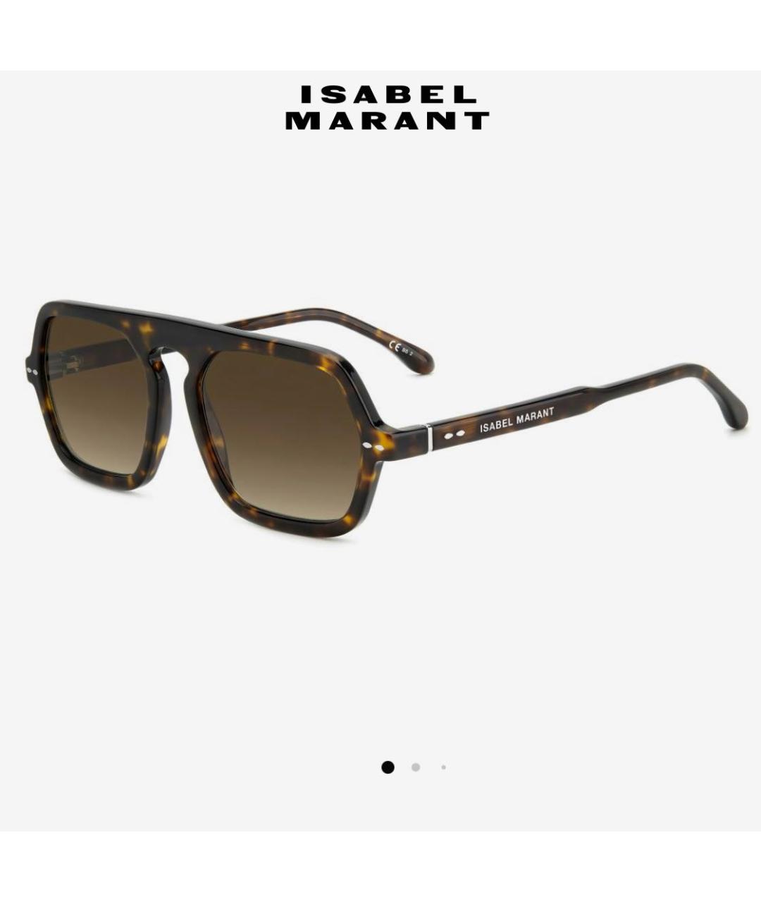 ISABEL MARANT Коричневые пластиковые солнцезащитные очки, фото 8