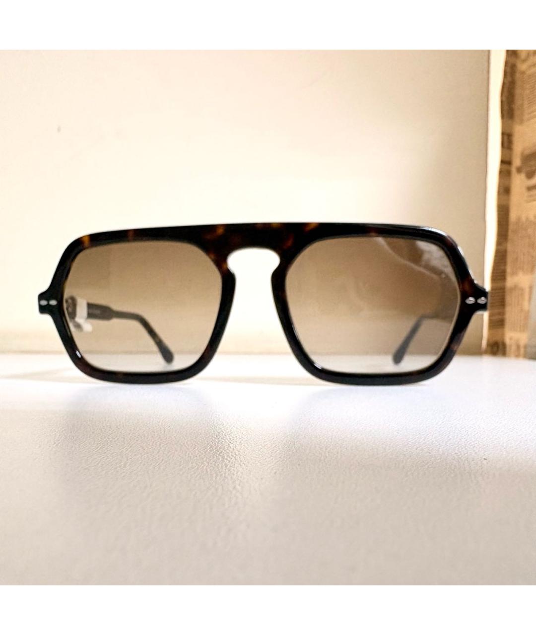 ISABEL MARANT Коричневые пластиковые солнцезащитные очки, фото 6
