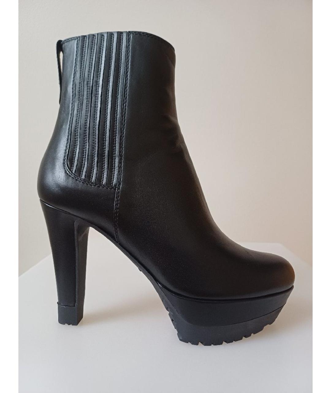 SERGIO ROSSI Черные кожаные ботильоны, фото 10