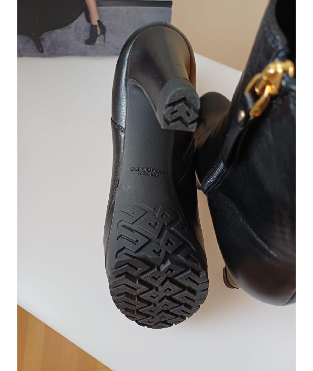 SERGIO ROSSI Черные кожаные ботильоны, фото 9