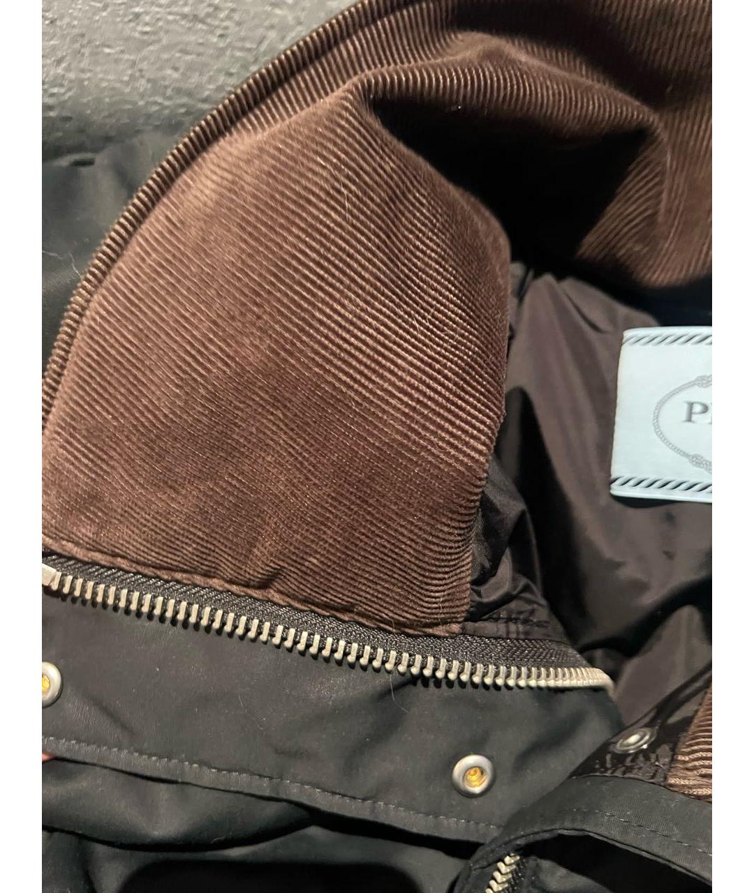 PRADA Черный полиамидовый пуховик, фото 4