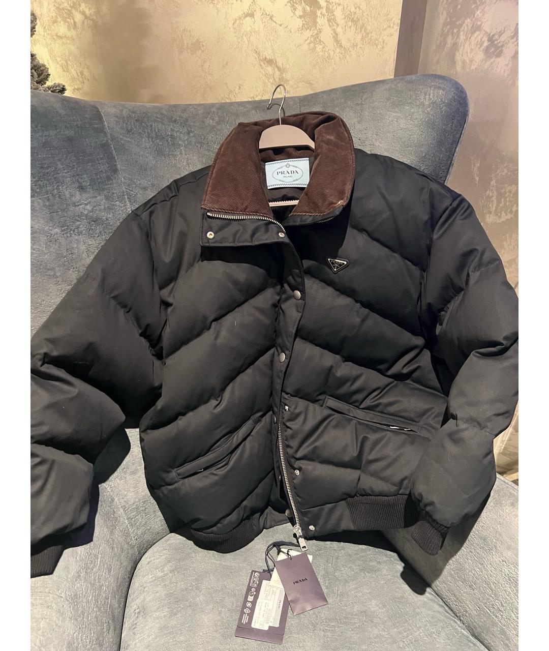 PRADA Черный полиамидовый пуховик, фото 9