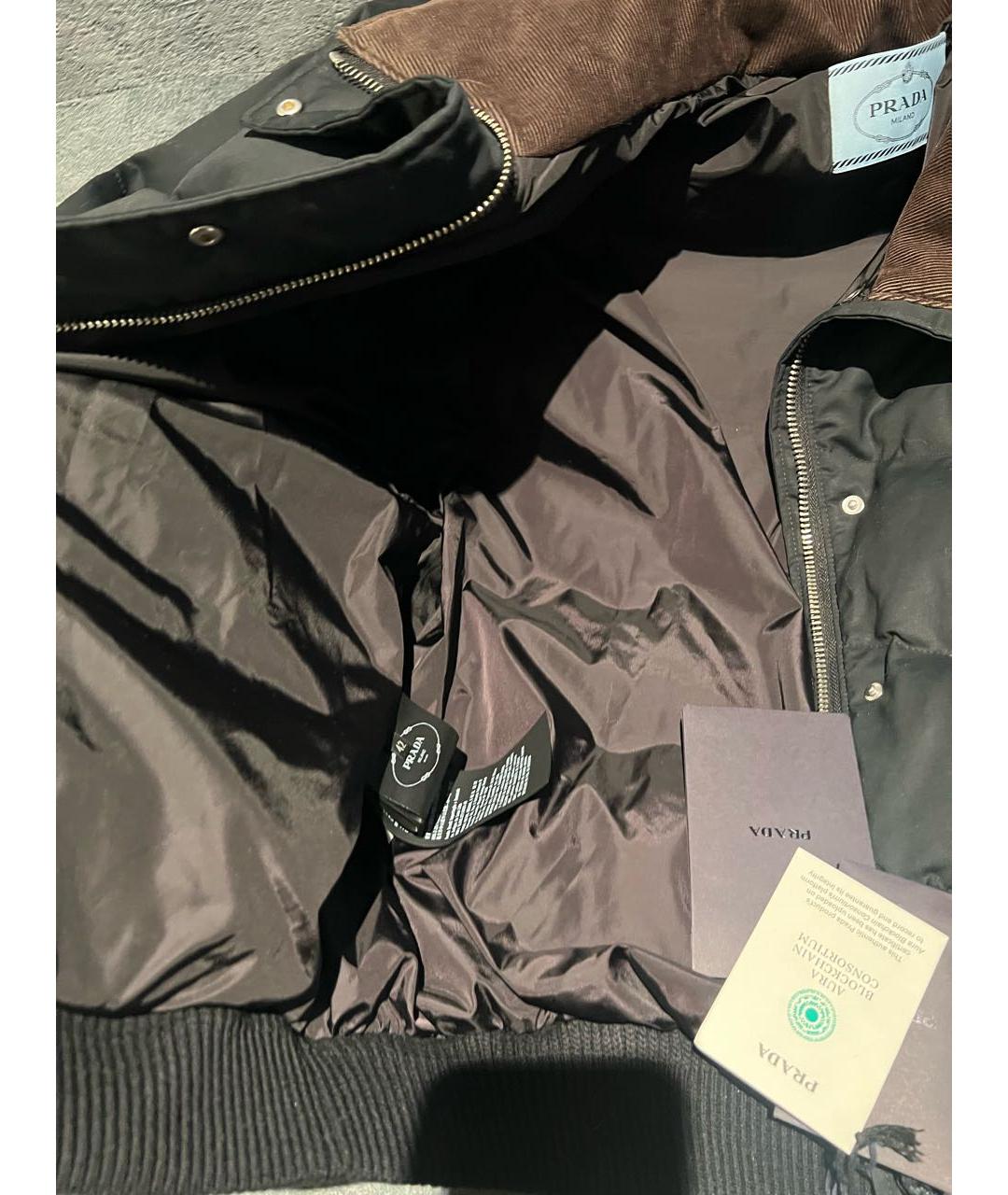 PRADA Черный полиамидовый пуховик, фото 2