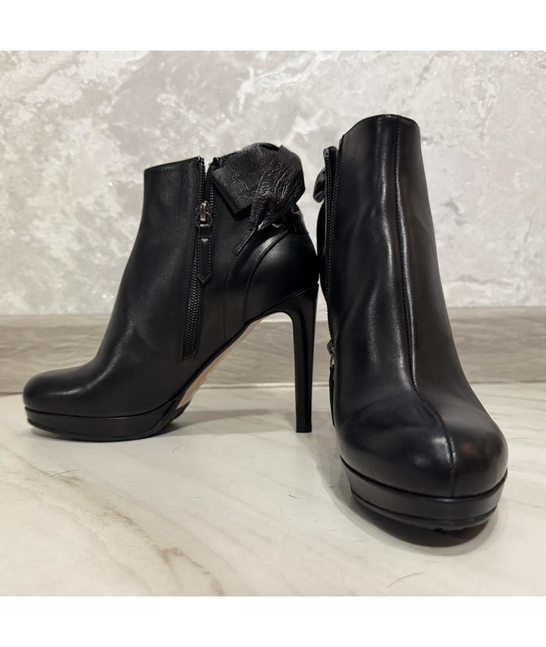 VALENTINO Черные кожаные ботильоны, фото 5