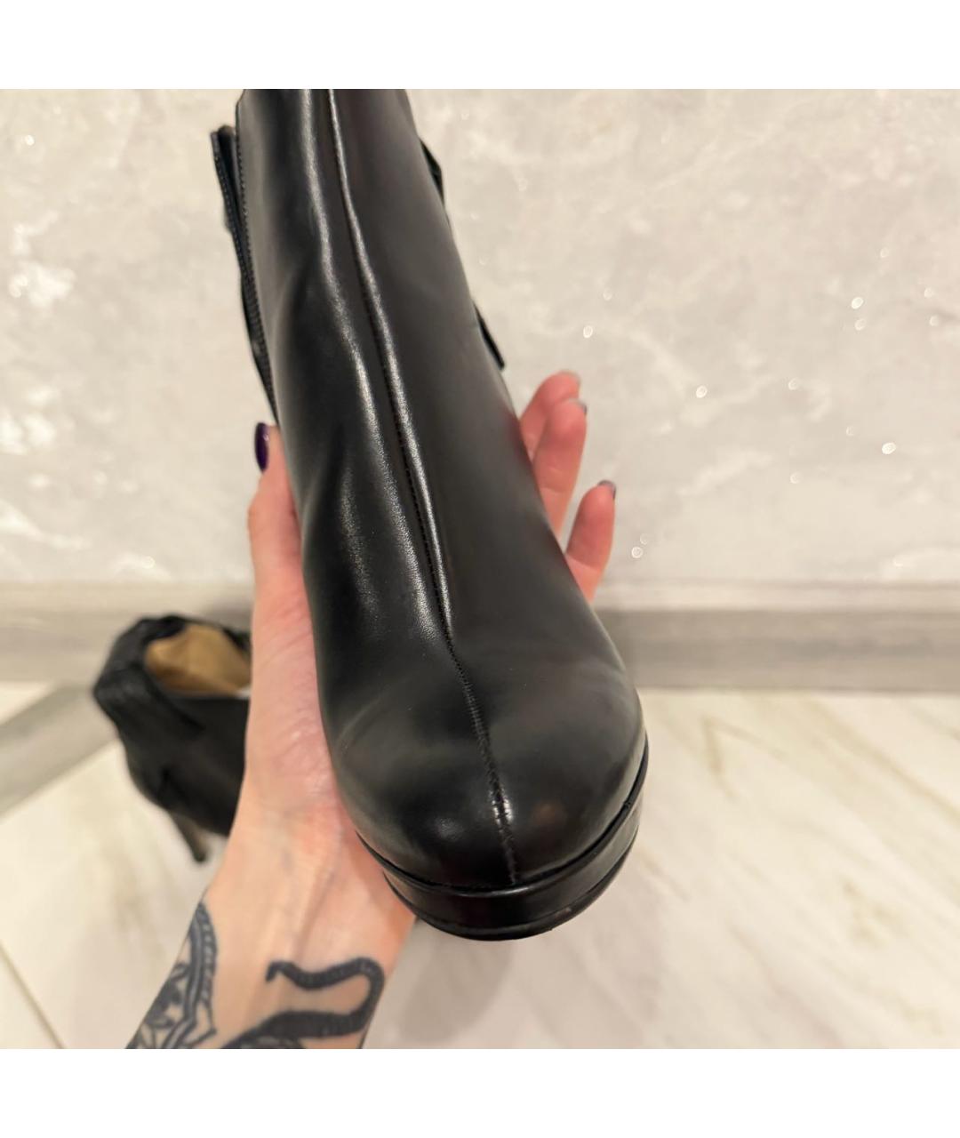 VALENTINO Черные кожаные ботильоны, фото 6