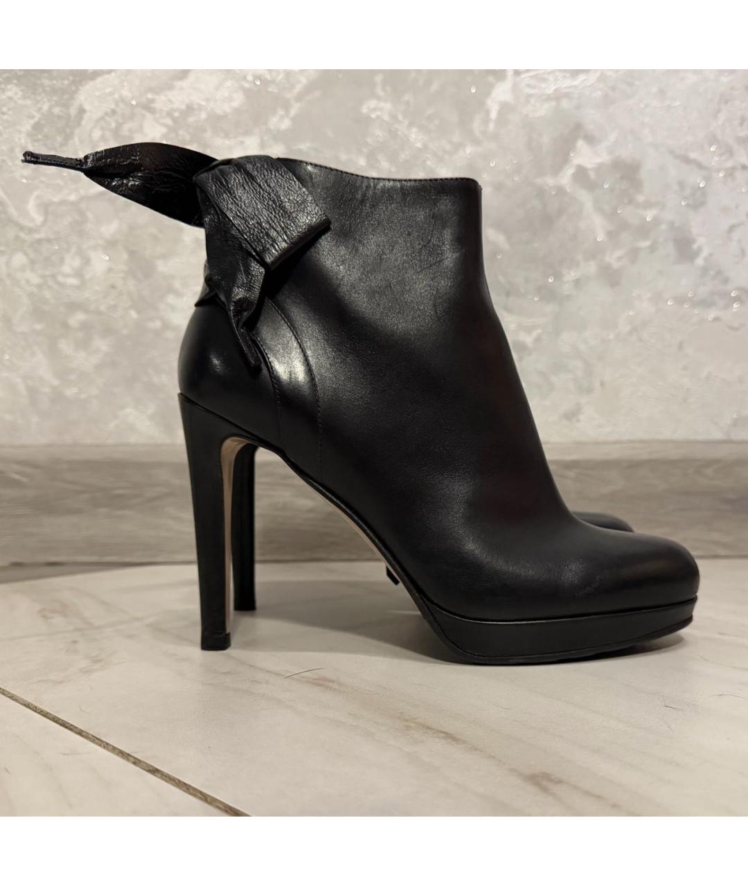 VALENTINO Черные кожаные ботильоны, фото 9