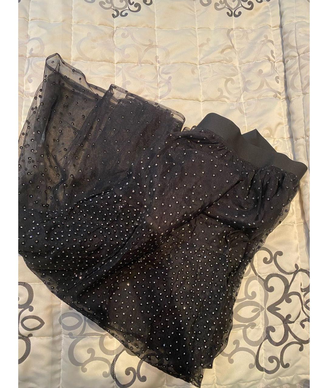 MAJE Черная сетчатая юбка макси, фото 4