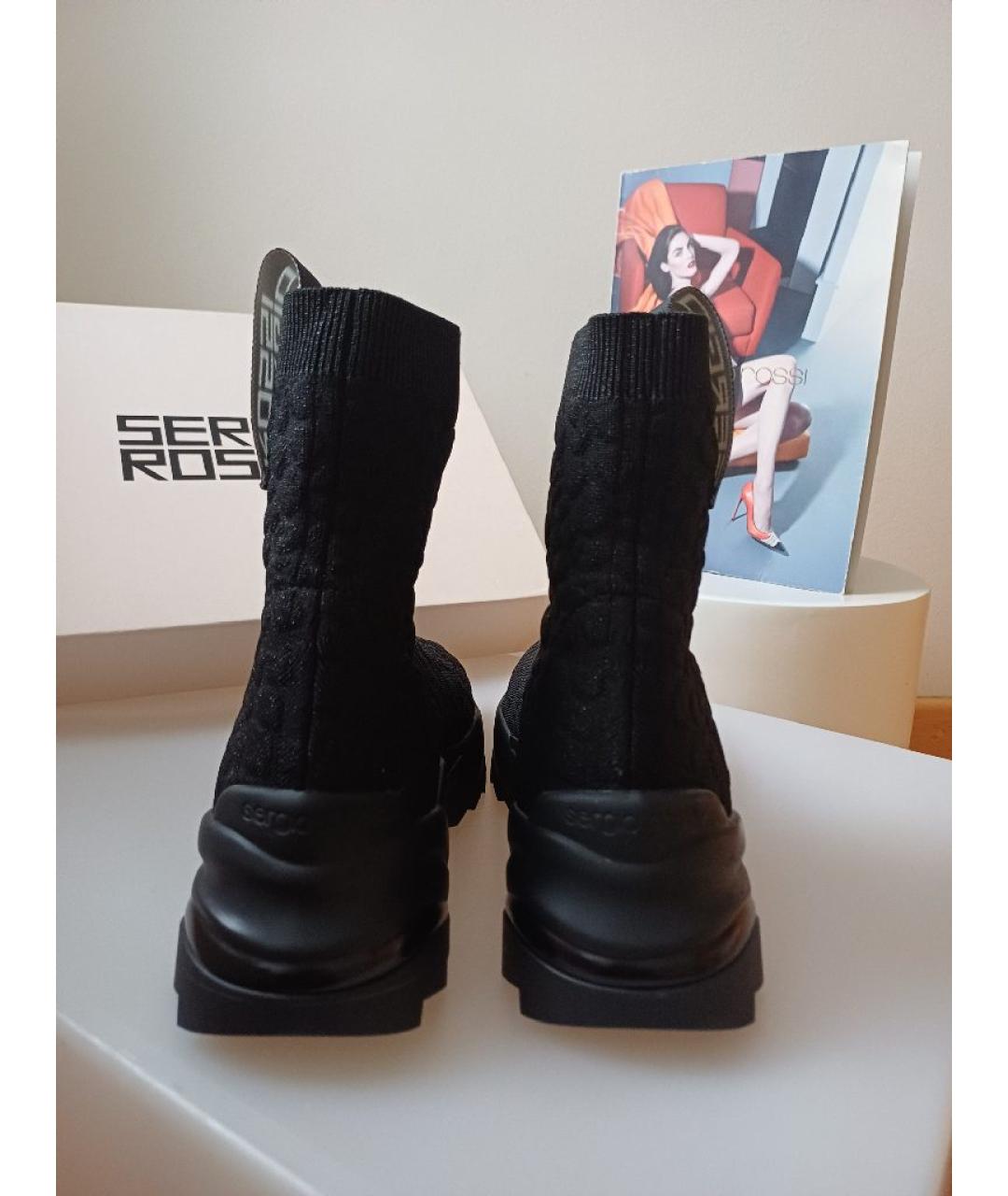 SERGIO ROSSI Черные текстильные кроссовки, фото 7