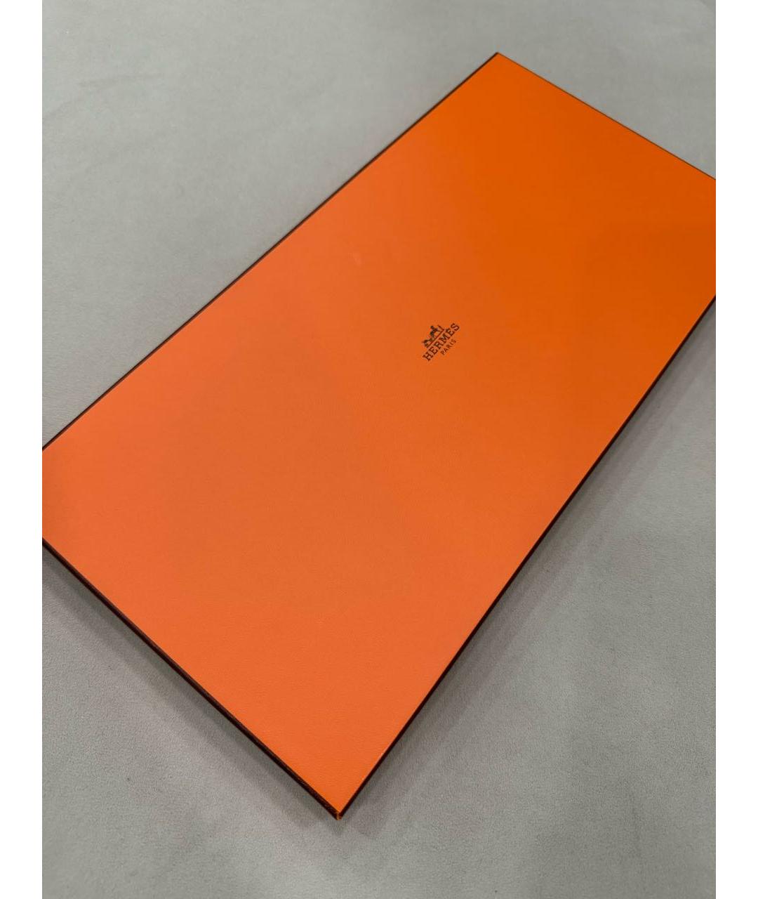 HERMES Коричневый кашемировый шарф, фото 4