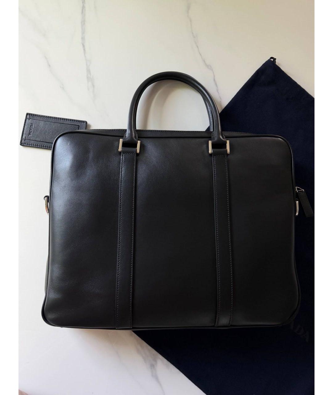 PRADA Черная кожаная папка для документов, фото 3