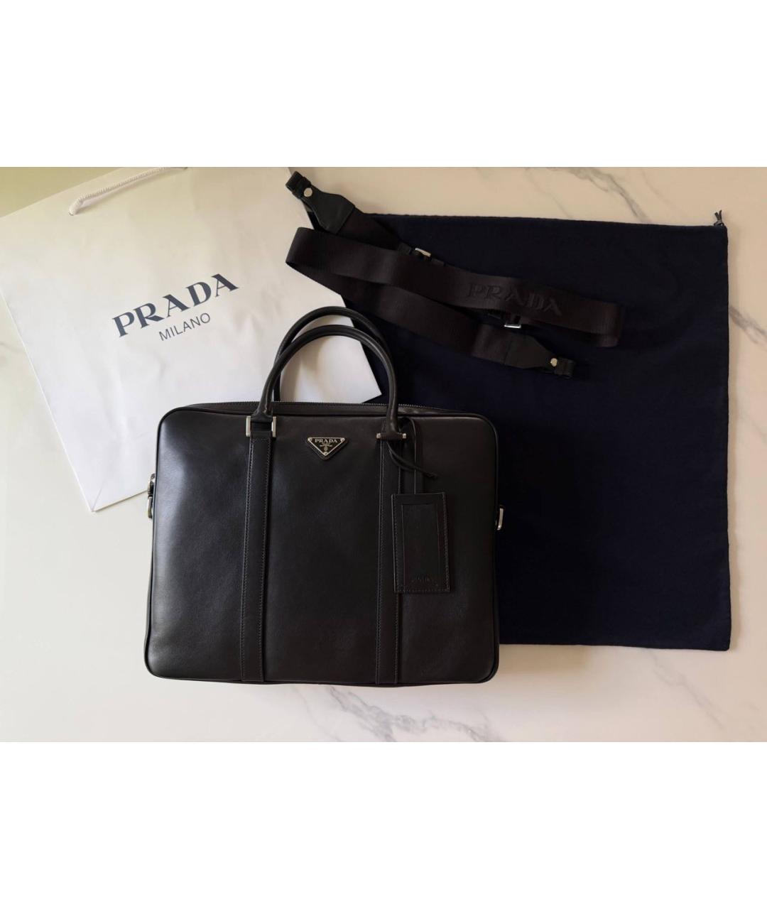 PRADA Черная кожаная папка для документов, фото 9