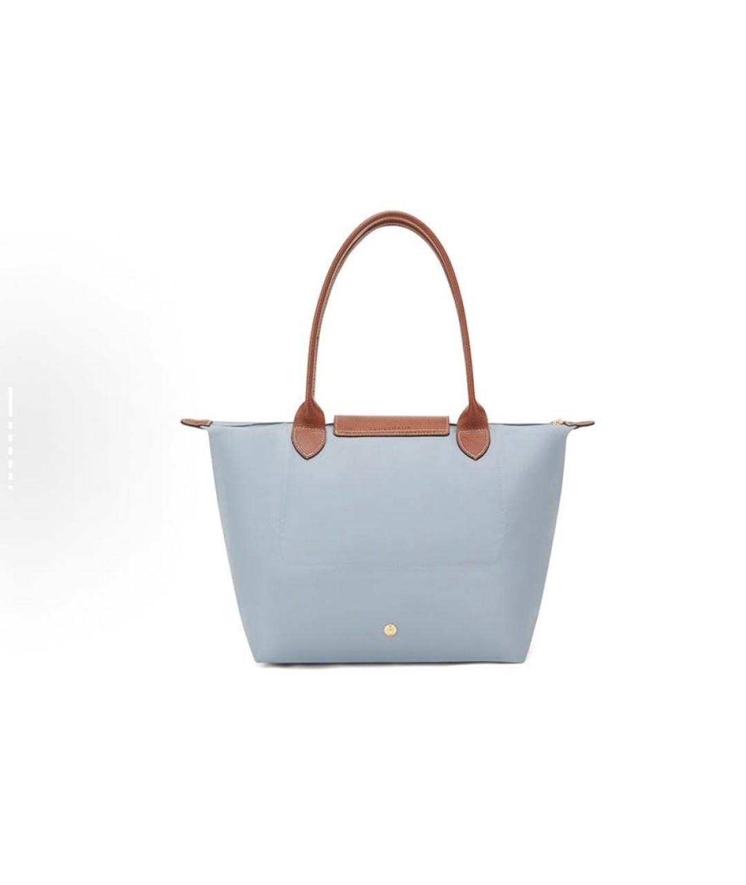 LONGCHAMP Голубая тканевая сумка с короткими ручками, фото 3