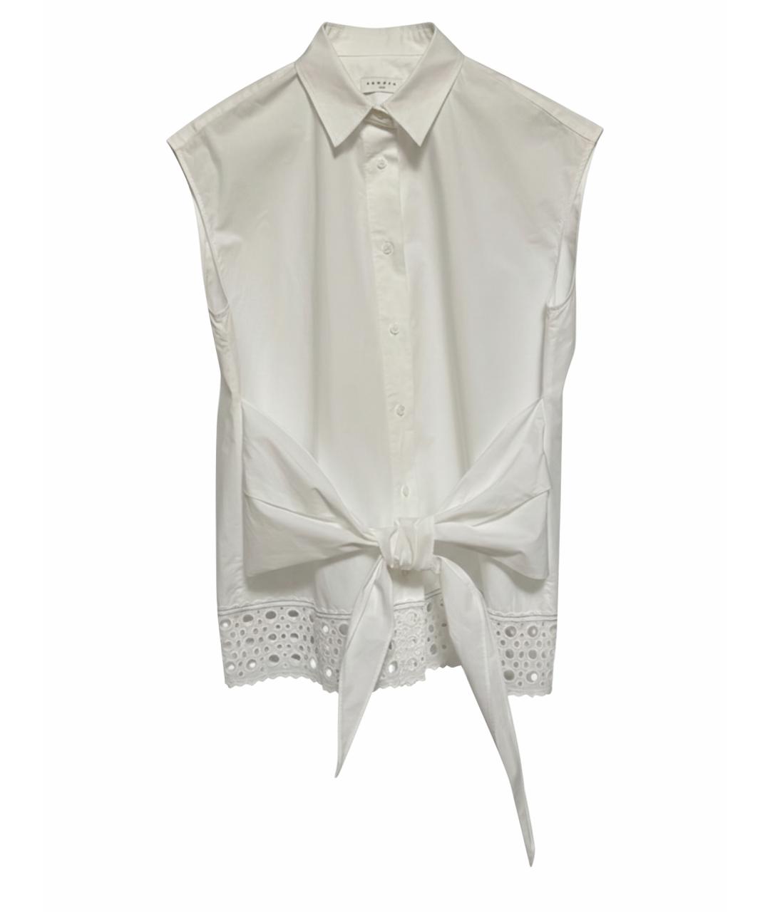 SANDRO Белая хлопковая блузы, фото 1