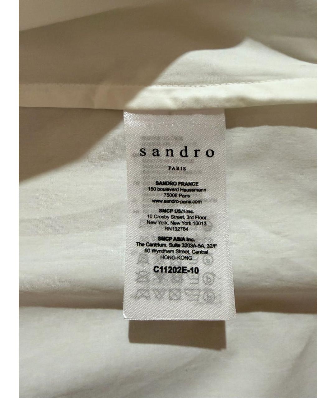 SANDRO Белая хлопковая блузы, фото 3