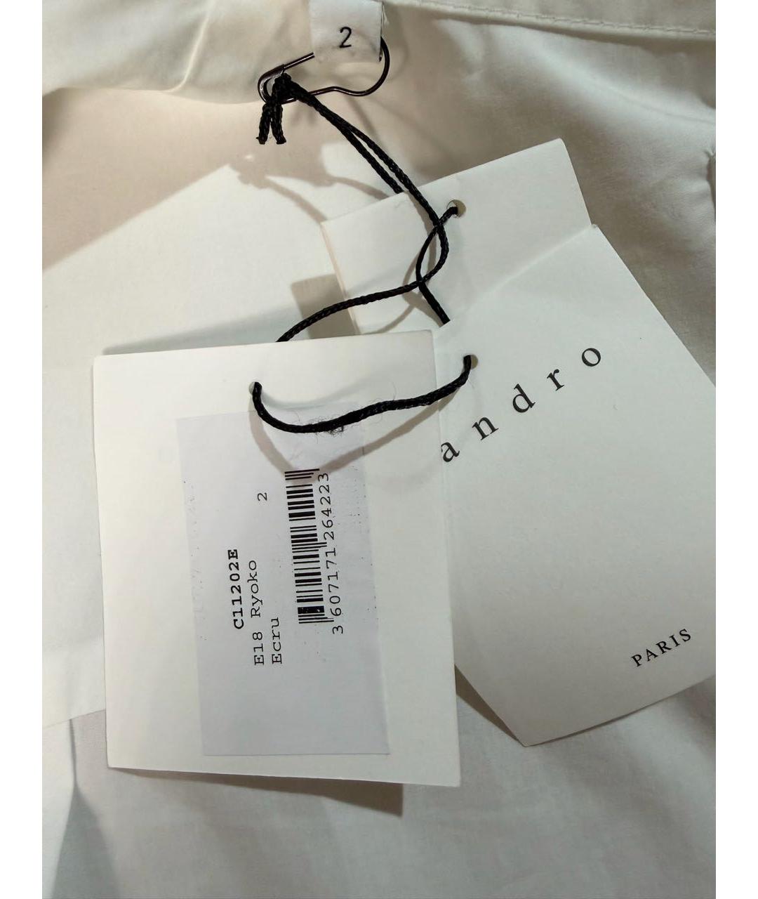 SANDRO Белая хлопковая блузы, фото 4