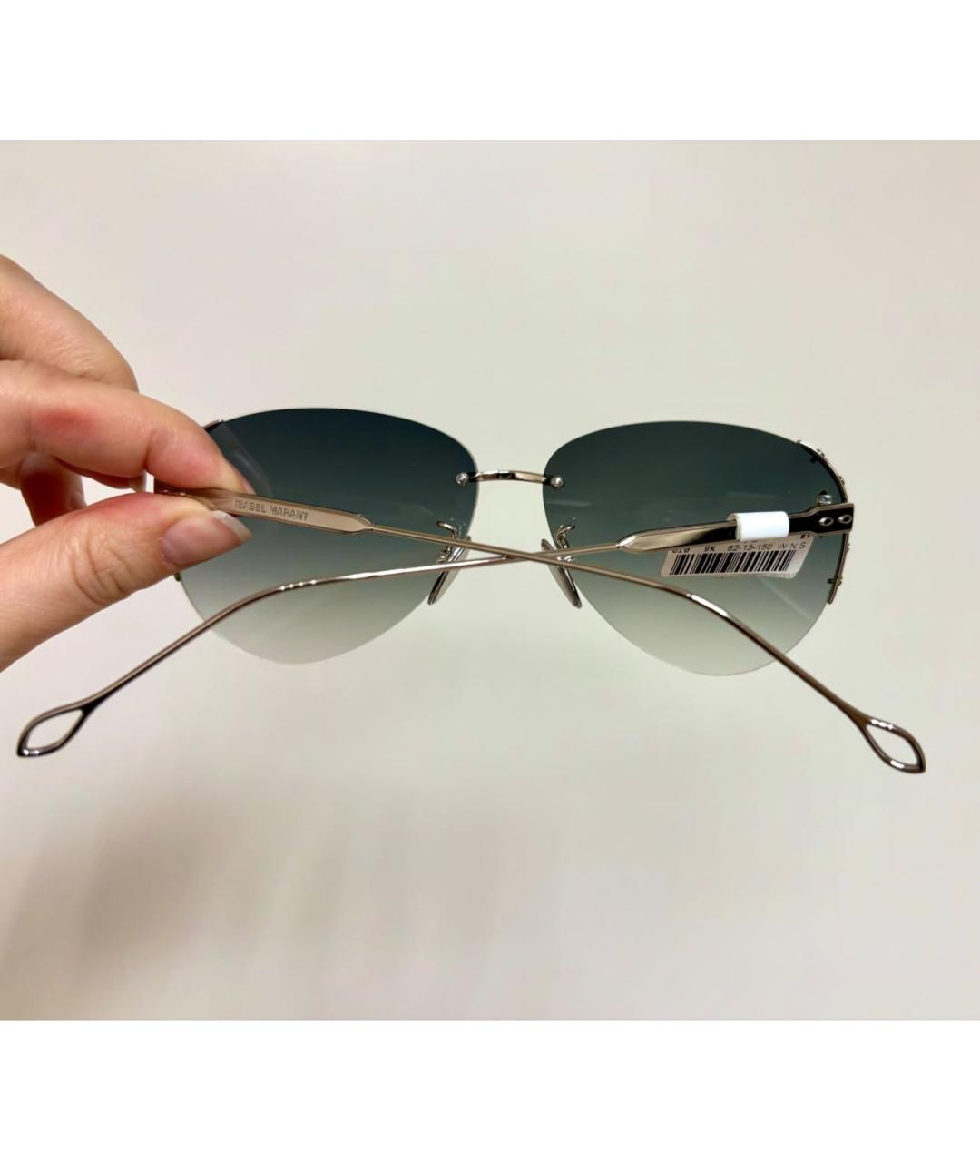 ISABEL MARANT Зеленые металлические солнцезащитные очки, фото 2