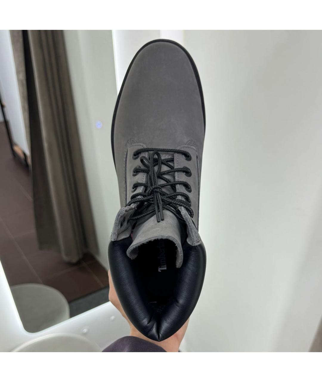 TIMBERLAND Антрацитовые нубуковые высокие ботинки, фото 3