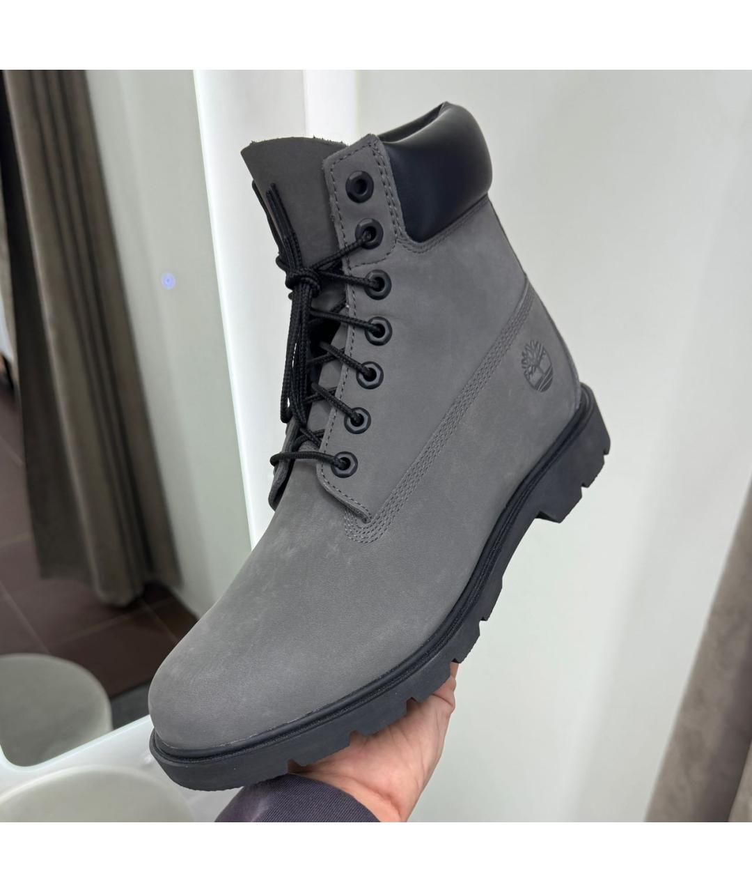 TIMBERLAND Антрацитовые нубуковые высокие ботинки, фото 2
