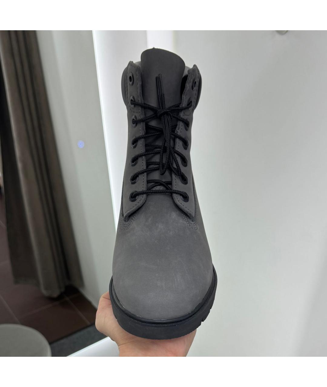 TIMBERLAND Антрацитовые нубуковые высокие ботинки, фото 4