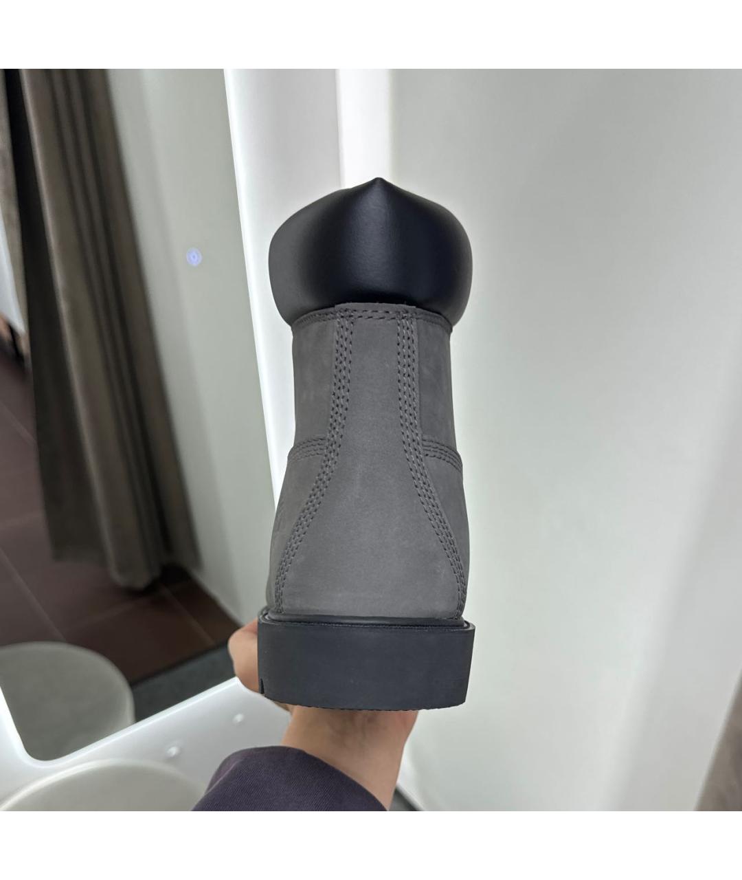 TIMBERLAND Антрацитовые нубуковые высокие ботинки, фото 6