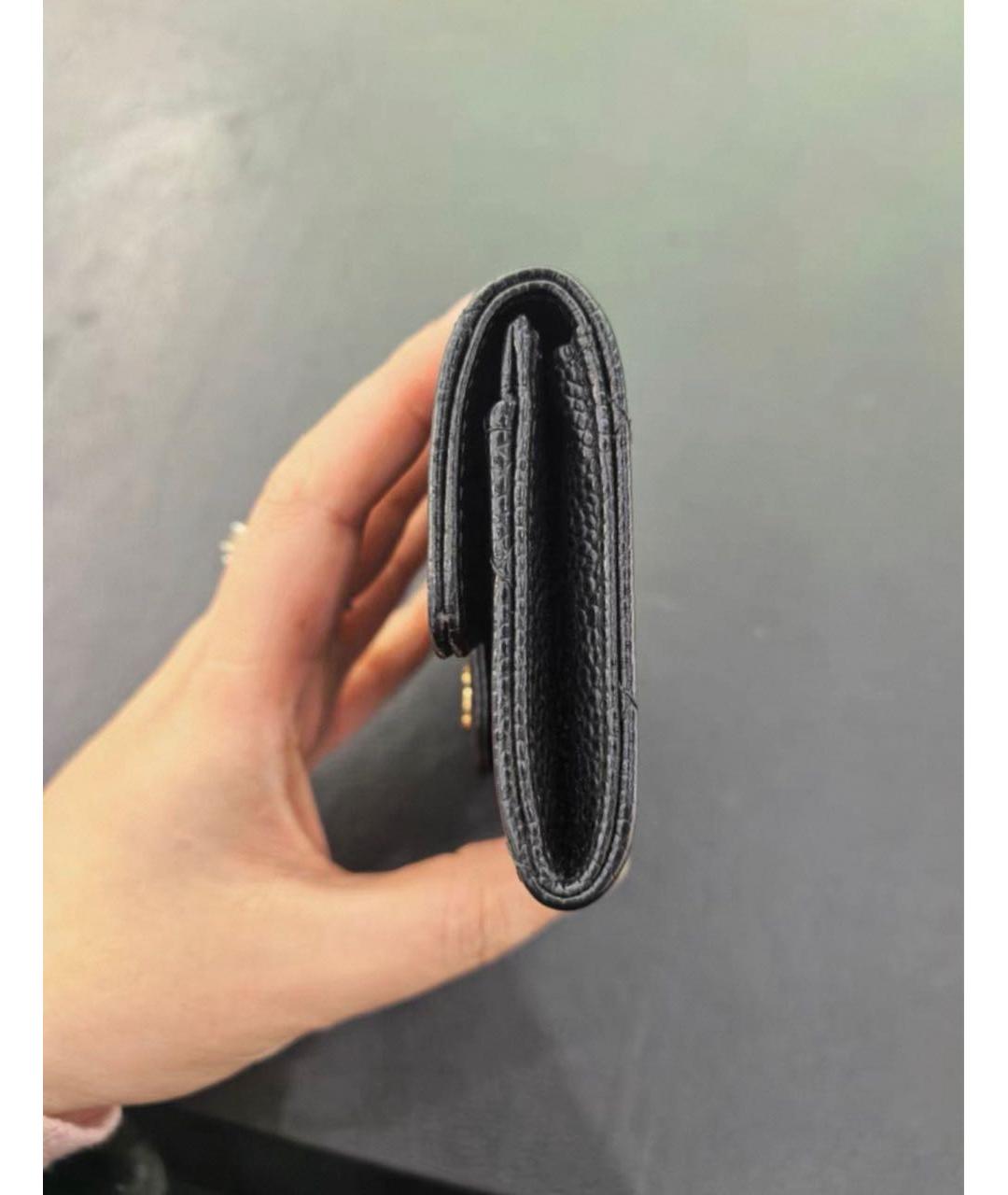 CHANEL Черный кожаный кошелек, фото 3