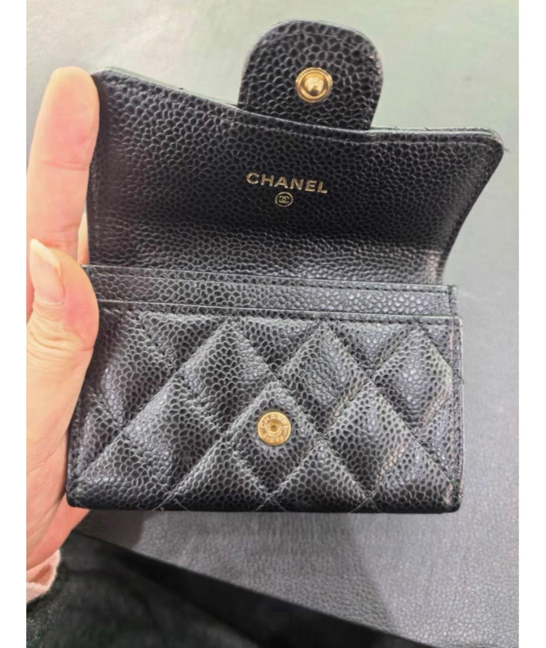 CHANEL Черный кожаный кошелек, фото 5