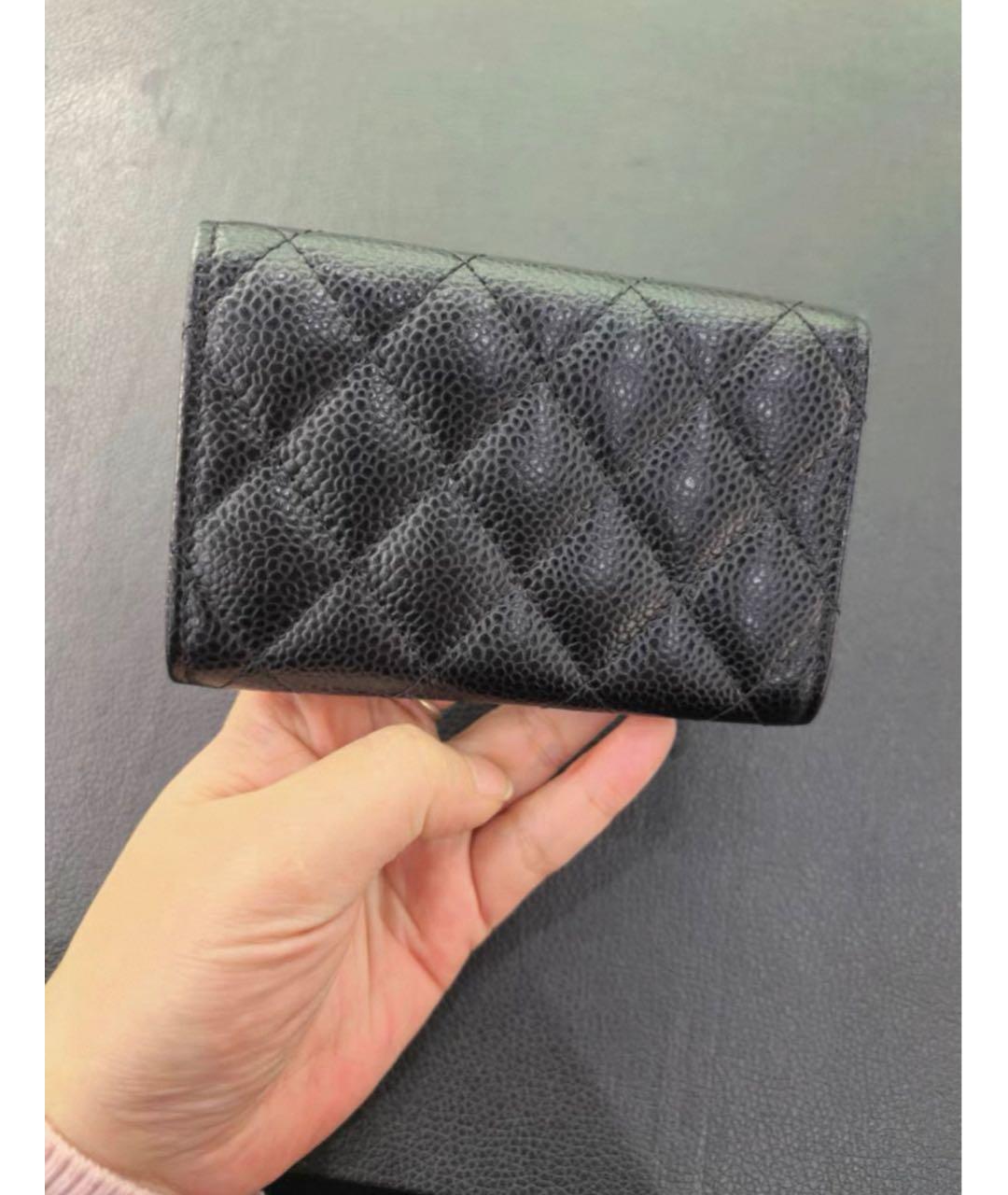 CHANEL Черный кожаный кошелек, фото 2