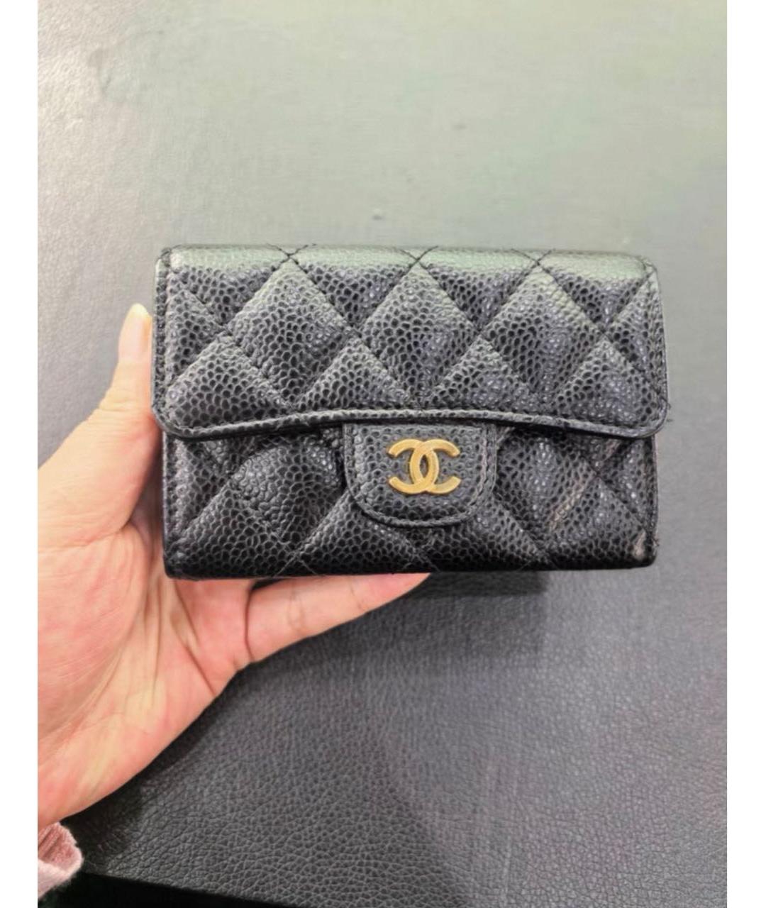 CHANEL Черный кожаный кошелек, фото 6