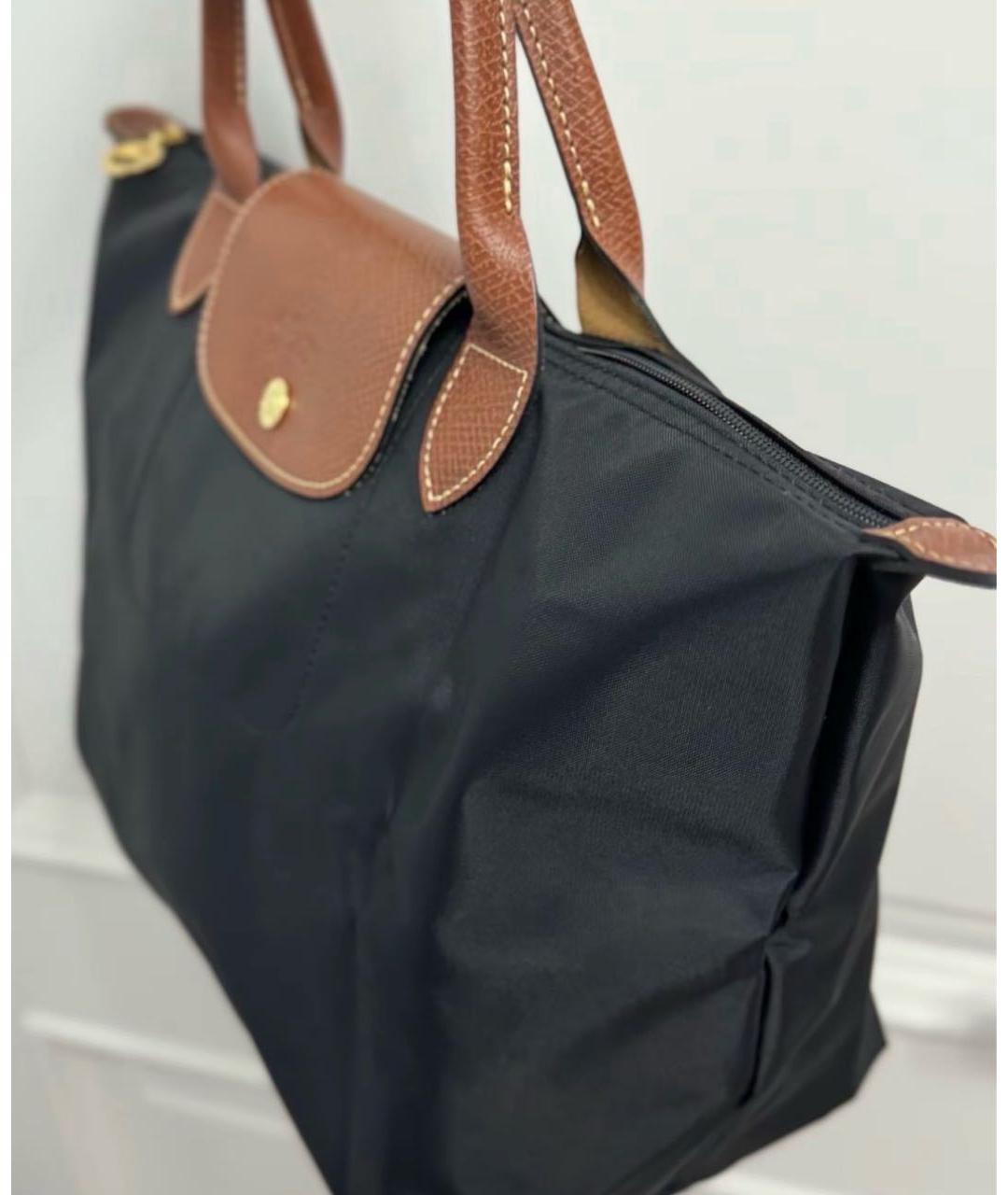 LONGCHAMP Черная тканевая сумка с короткими ручками, фото 3