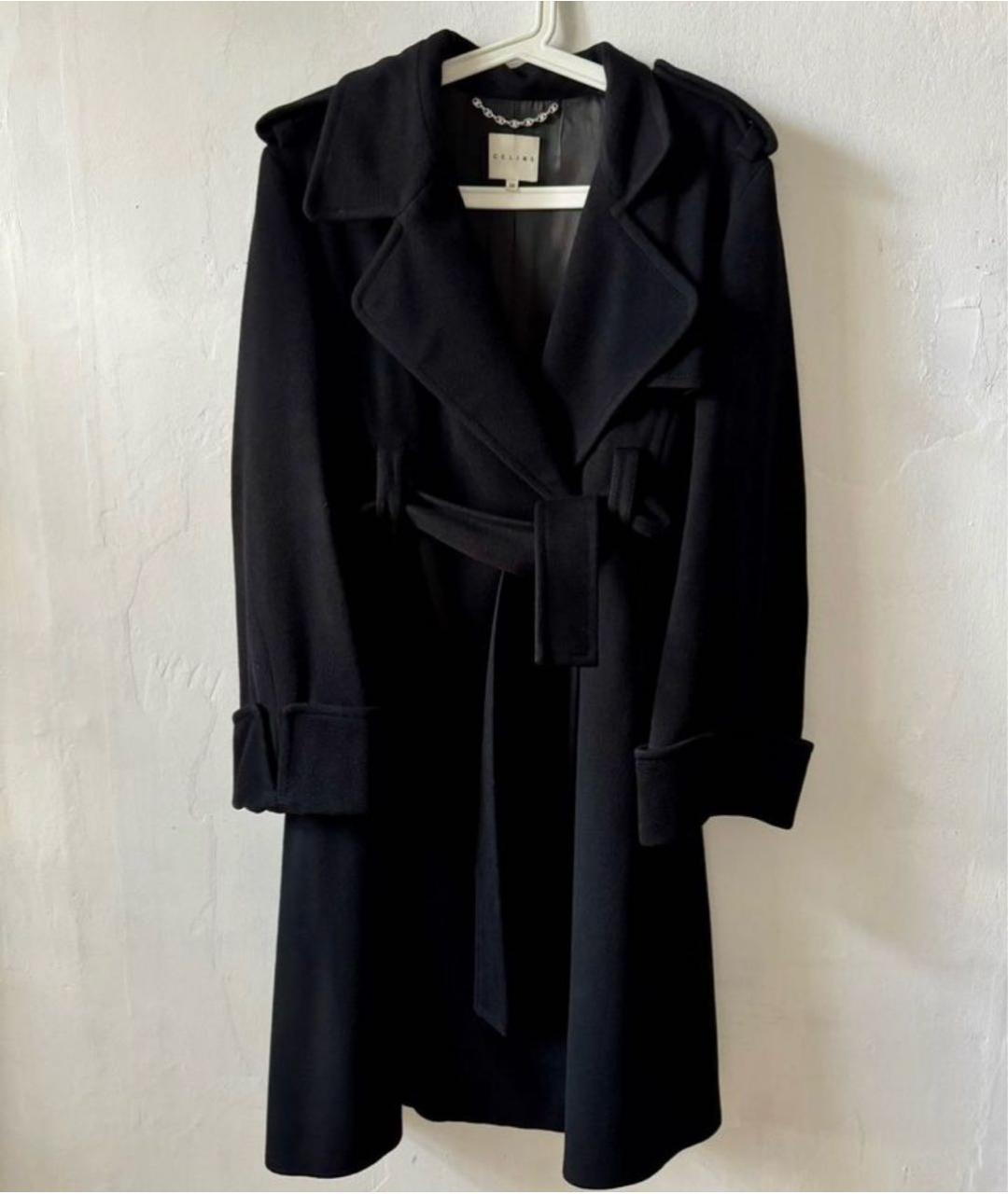 CELINE Черное шерстяное пальто, фото 8