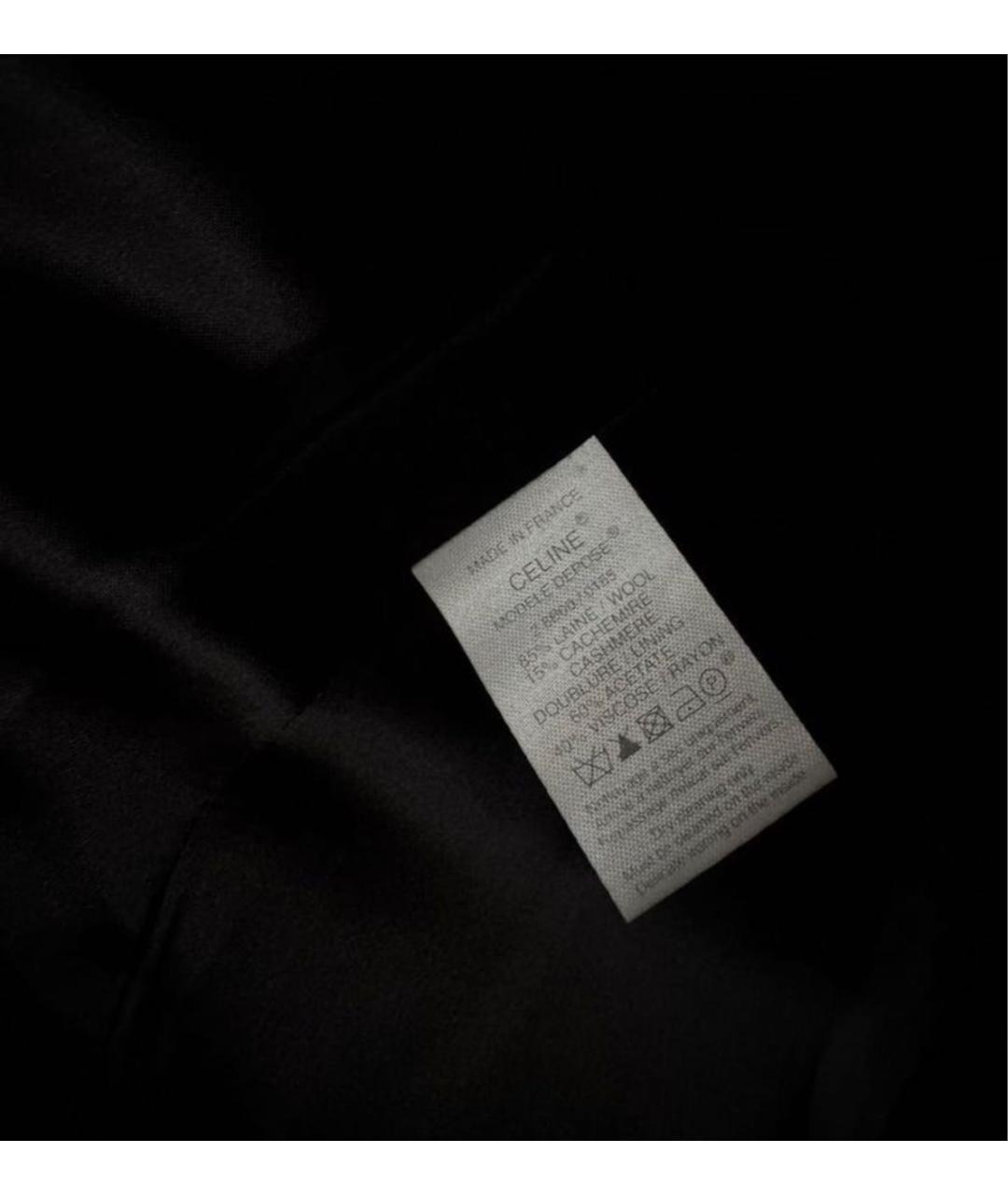 CELINE Черное шерстяное пальто, фото 4