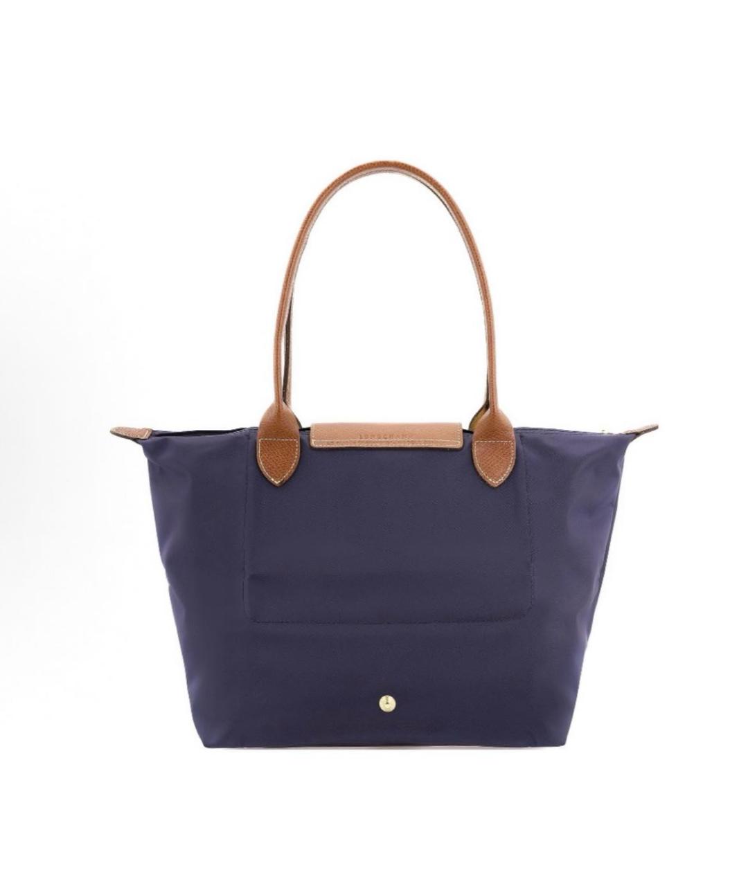 LONGCHAMP Темно-синяя тканевая сумка с короткими ручками, фото 2