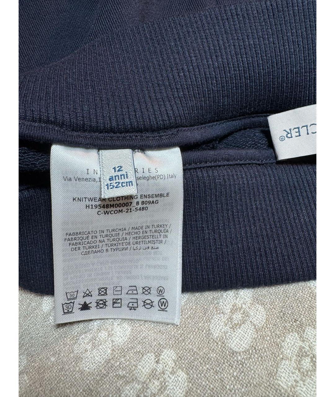 MONCLER KIDS Темно-синие хлопковые брюки и шорты, фото 4