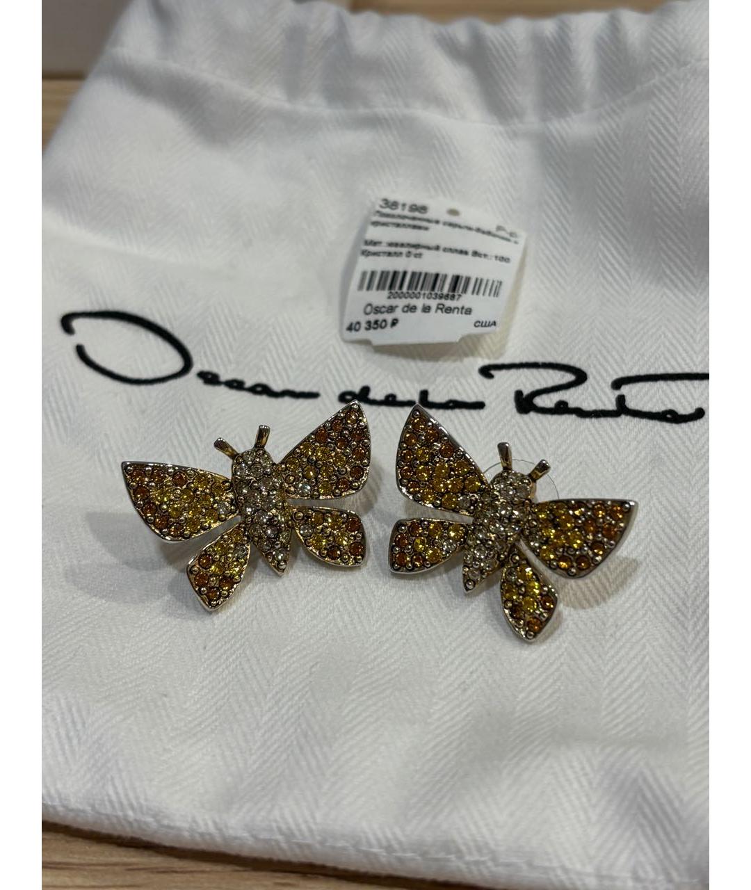 OSCAR DE LA RENTA Золотые позолоченные серьги, фото 8