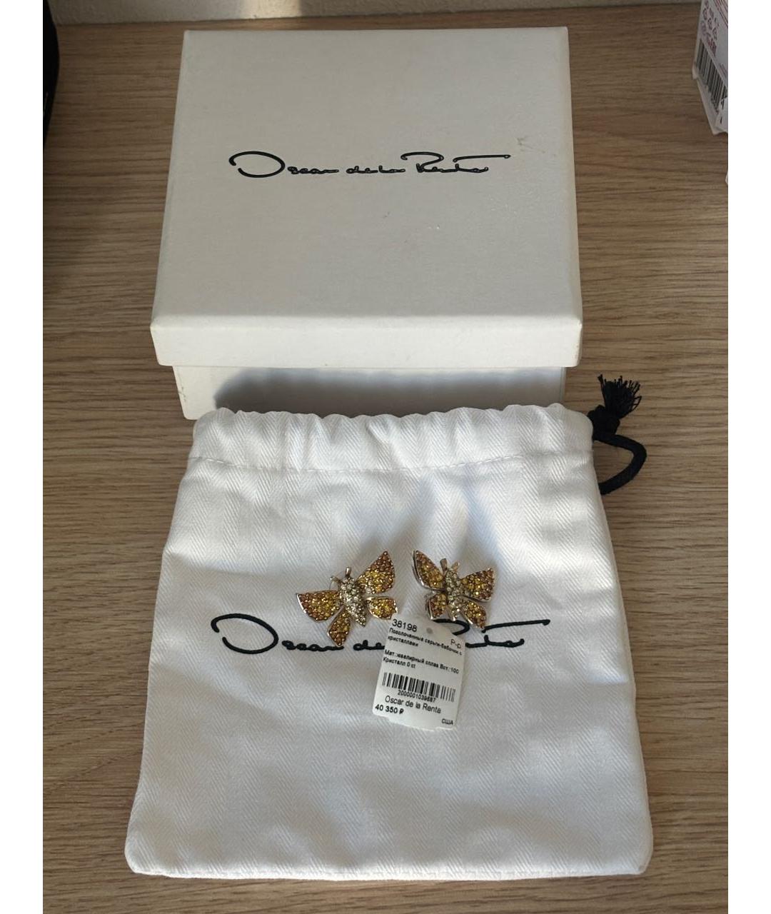 OSCAR DE LA RENTA Золотые позолоченные серьги, фото 7