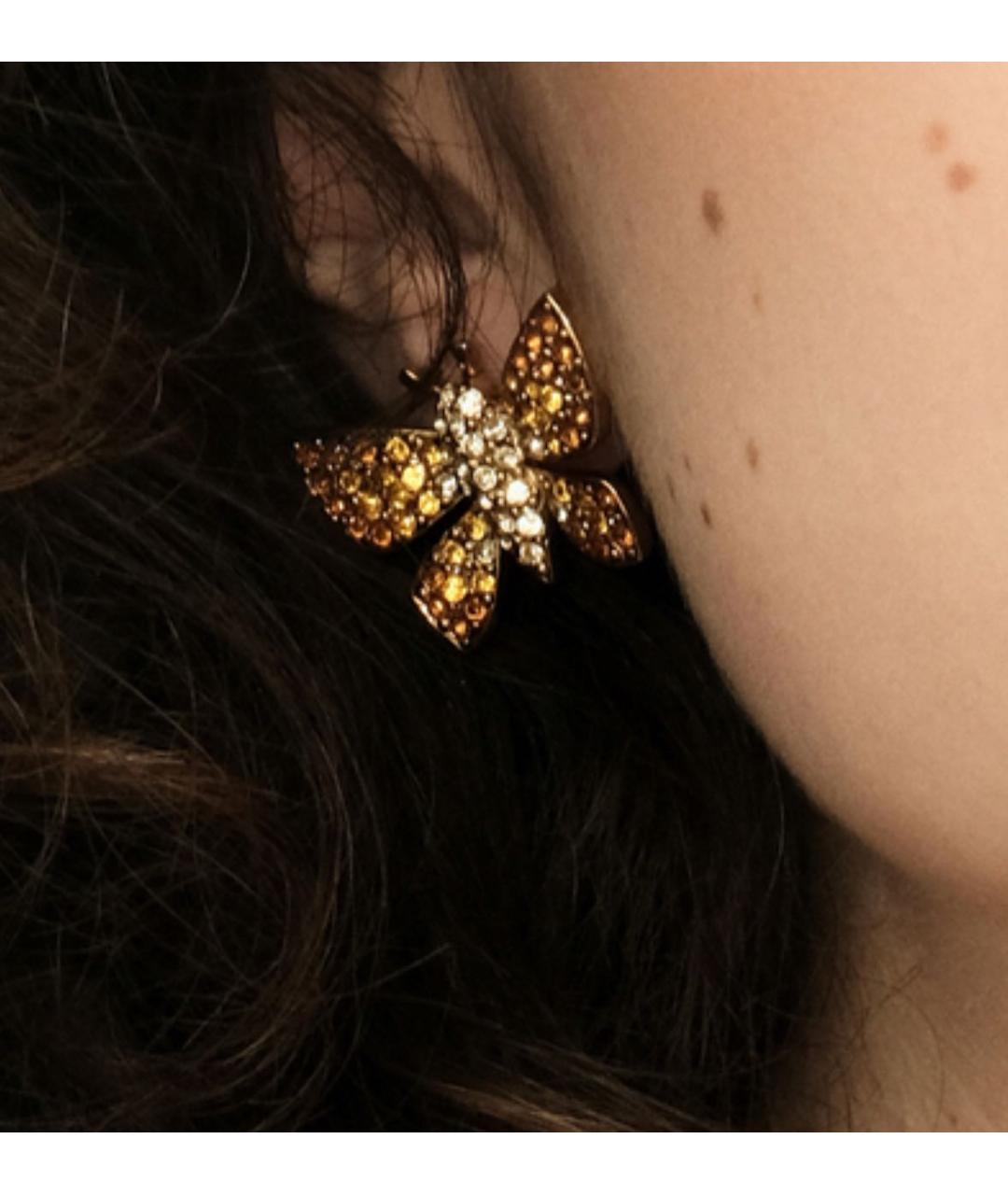 OSCAR DE LA RENTA Золотые позолоченные серьги, фото 3