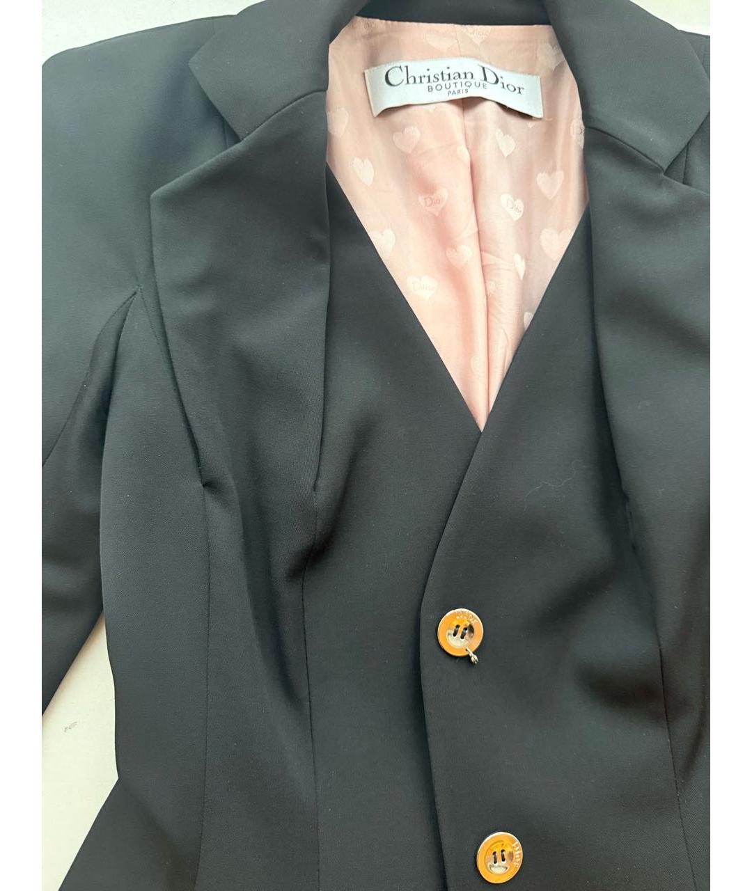 CHRISTIAN DIOR Черный шерстяной жакет/пиджак, фото 6