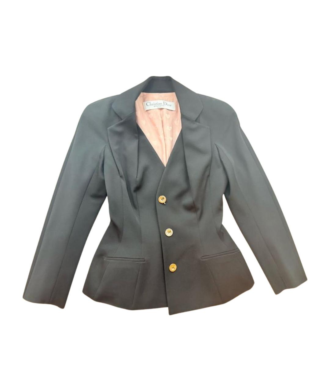 CHRISTIAN DIOR Черный шерстяной жакет/пиджак, фото 1